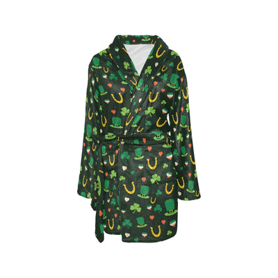 Shamrock Print Design LKS308 Women's Fleece Robe