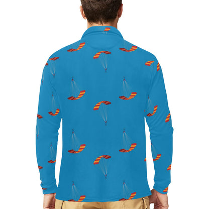 Paratrooper Pattern Print Design A01 Long Sleeve Polo Shirt For Men's