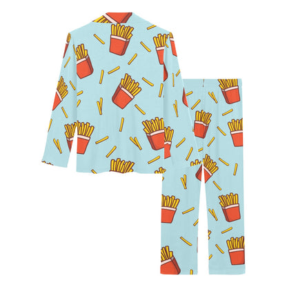 French Fried Pattern Print Design 02 Women's Long Pajama Set