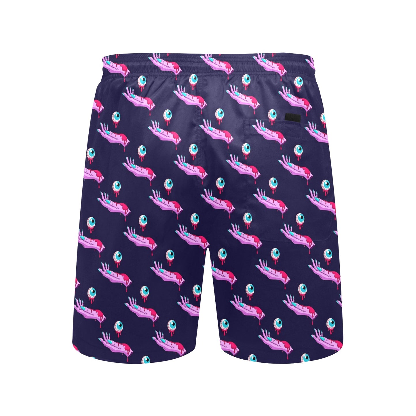 Zombie Pink Hand Design Pattern Print Men's Swim Trunks Beach Shorts