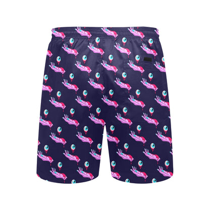 Zombie Pink Hand Design Pattern Print Men's Swim Trunks Beach Shorts