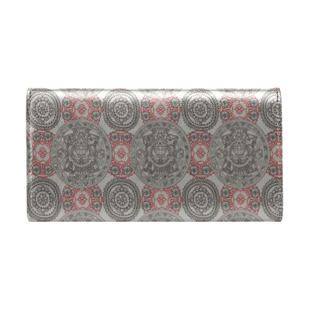 Calendar Aztec Style Print Pattern Women's Trifold Wallet