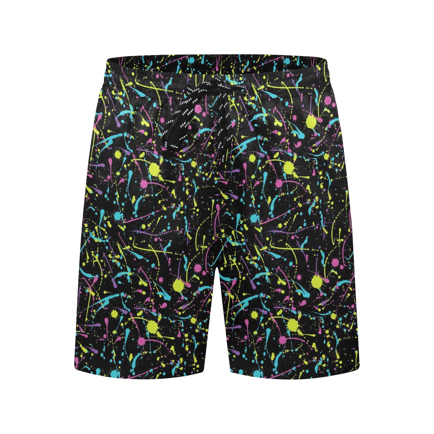 Splatter Multicolor Print Design LKS302 Men's Swim Trunks Beach Shorts