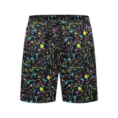 Splatter Multicolor Print Design LKS302 Men's Swim Trunks Beach Shorts