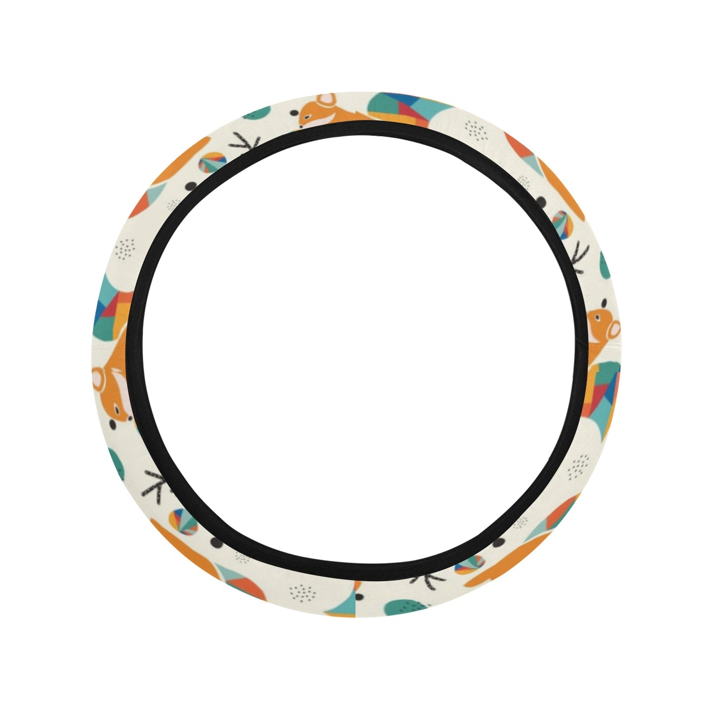 Squirrel Print Design LKS304 Steering Wheel Cover with Elastic Edge