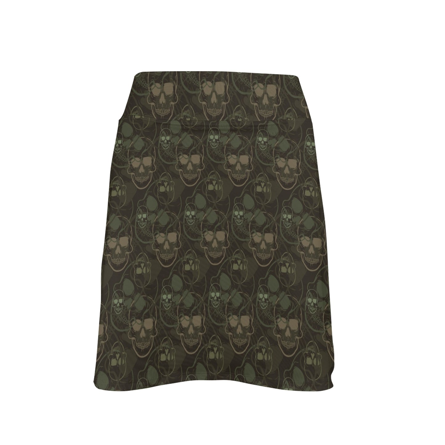 Skull Camo Style Print Design LKS308 17" Golf & Pickleball Skort with Pockets
