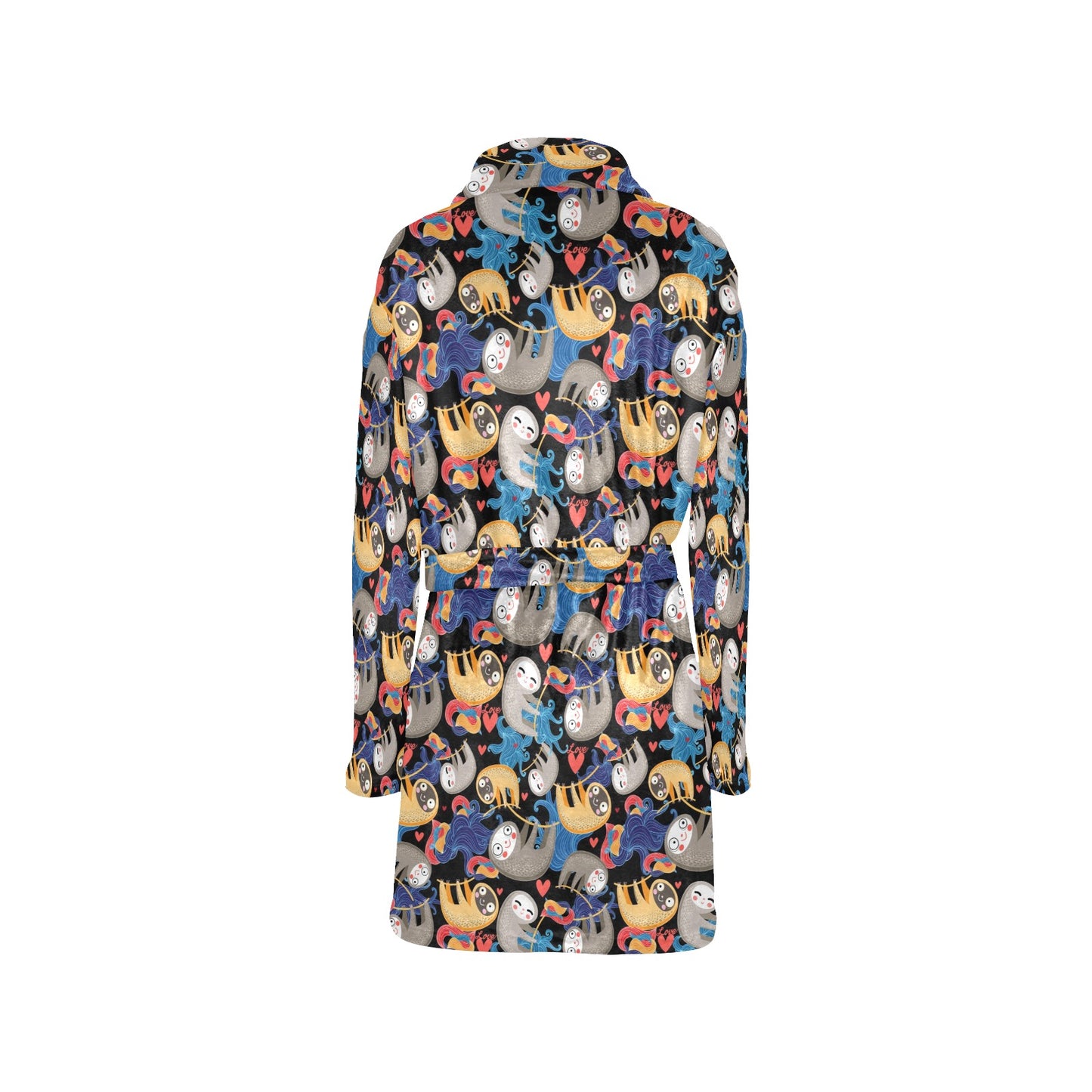 Sloth Cartoon Design Themed Print Women's Fleece Robe