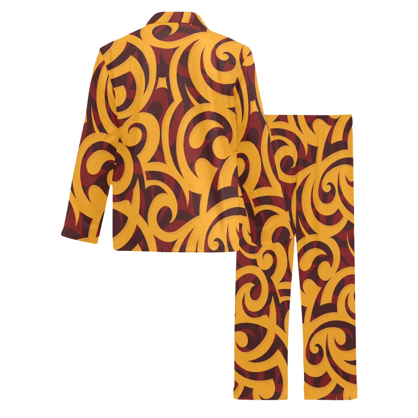 Maori Pattern Print Design 02 Men's Long Pajama Set
