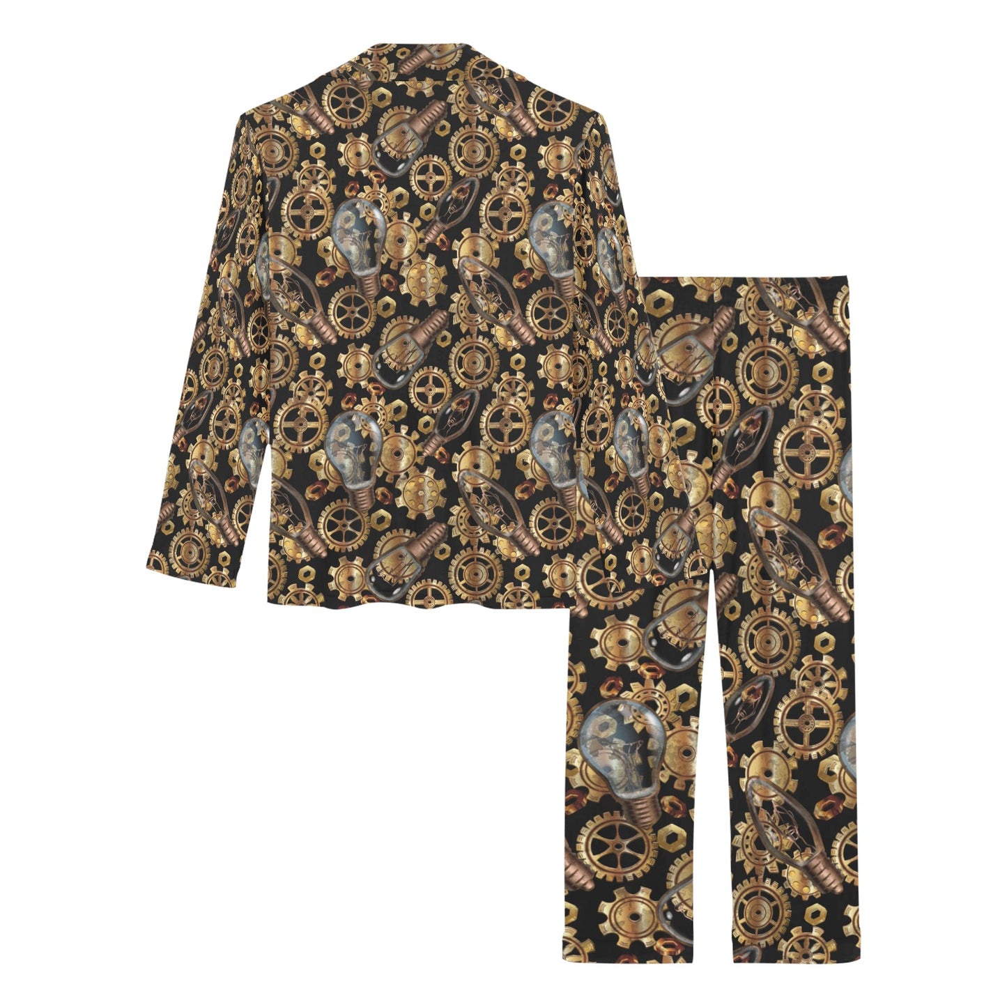 Steampunk Lightbulb Print Design LKS304 Women's Long Pajama Set