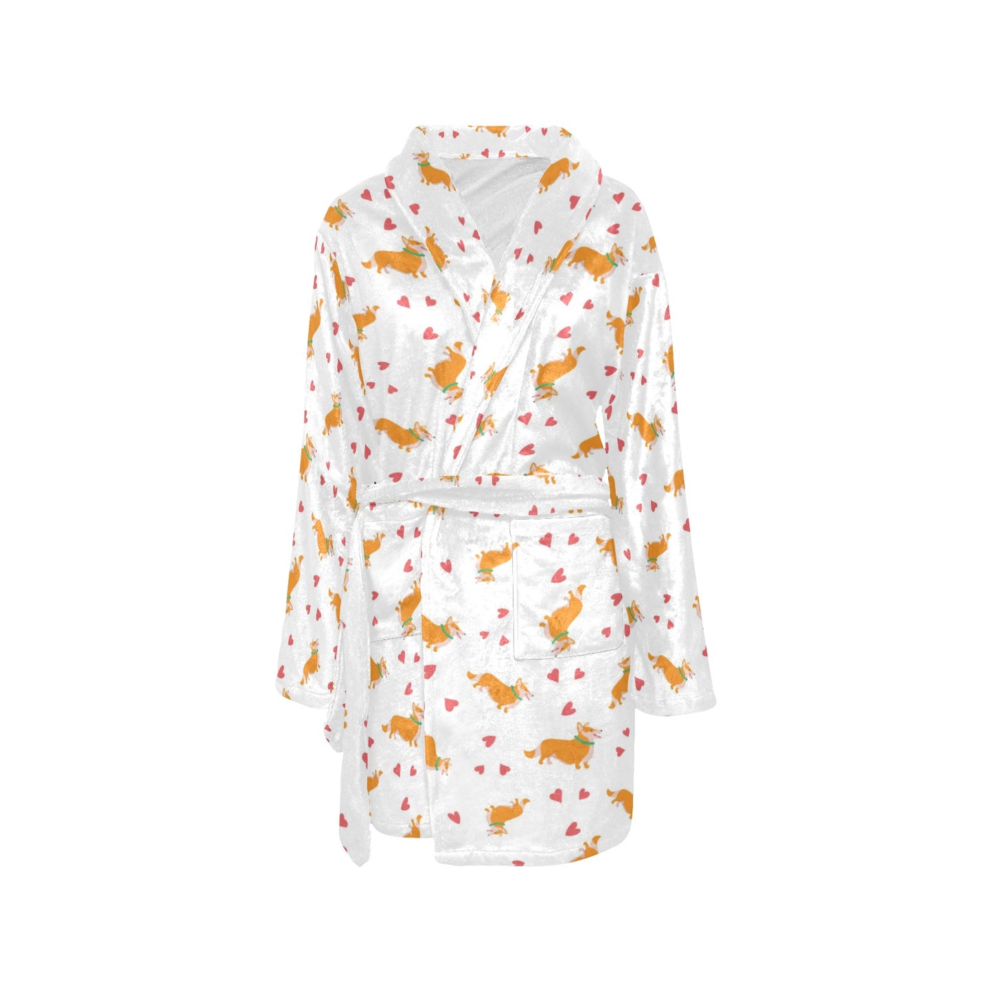 Cardigan Welsh Corgis Pattern Print Design 04 Women's Fleece Robe