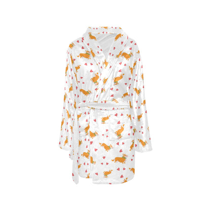 Cardigan Welsh Corgis Pattern Print Design 04 Women's Fleece Robe