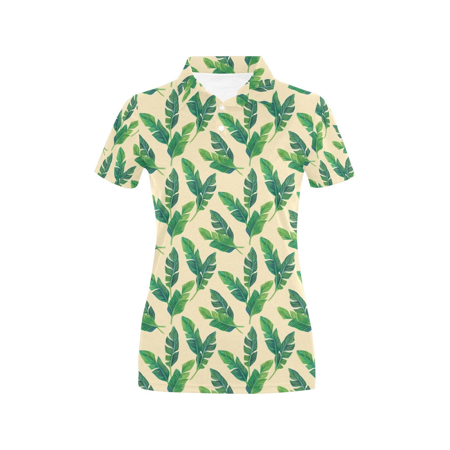 Banana Leaf Pattern Print Design 01 Women's Polo Shirt