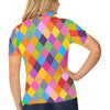 Harlequin Pattern Print Design 02 Women's Polo Shirt