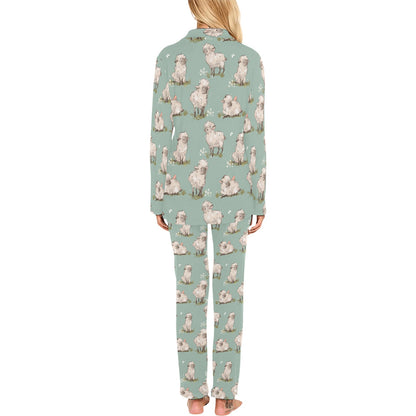 Sheep Print Design LKS405 Women's Long Pajama Set