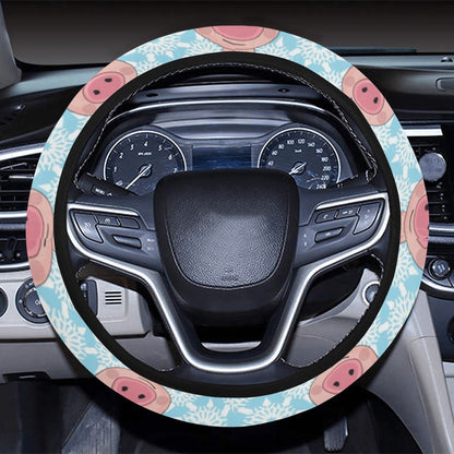 Pig Print Design LKS402 Steering Wheel Cover with Elastic Edge