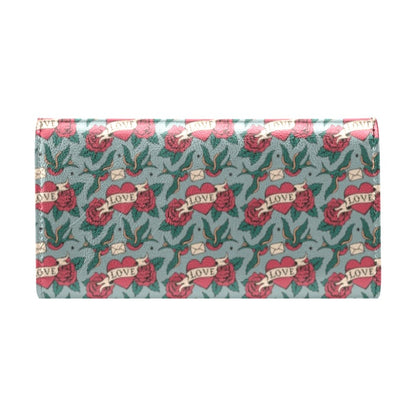 Tattoo Heart Print Design LKS301 Women's Trifold Wallet