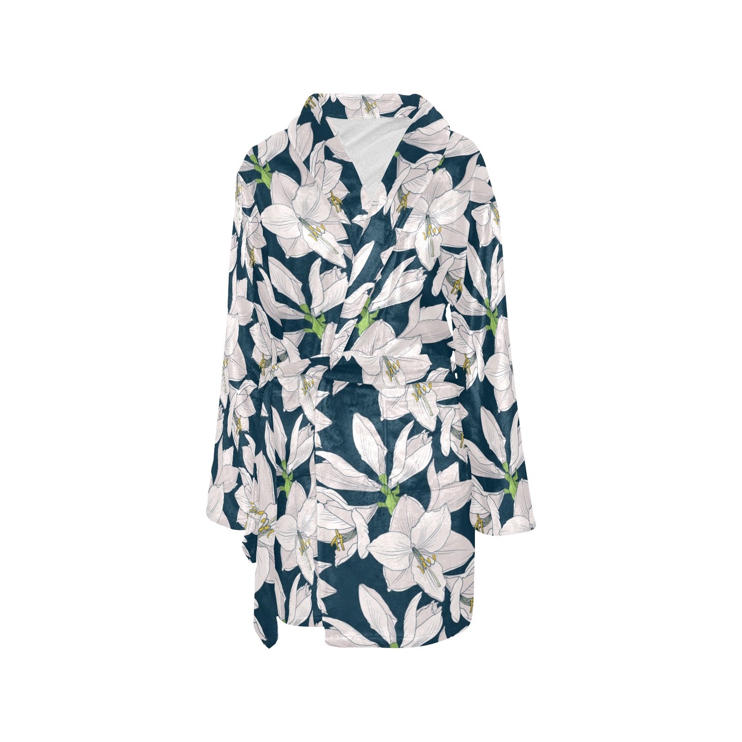 Amaryllis Pattern Print Design 01 Women's Fleece Robe