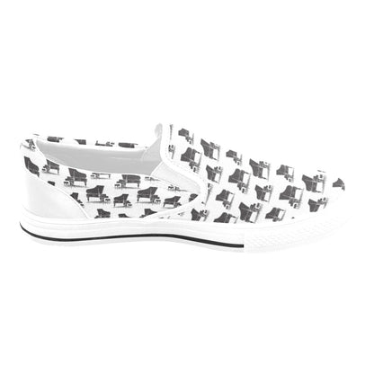 Piano Print Design LKS401 White Slip Ons Canvas Women's Shoes