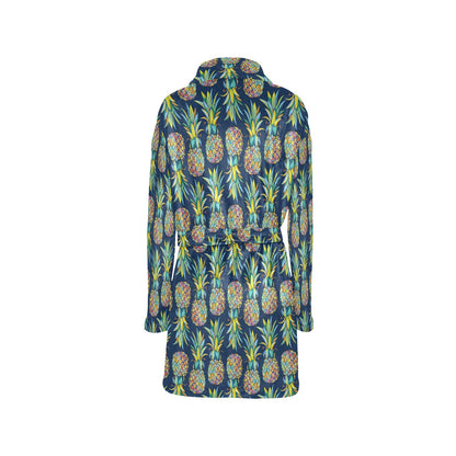 Pineapple Color Art Women's Fleece Robe