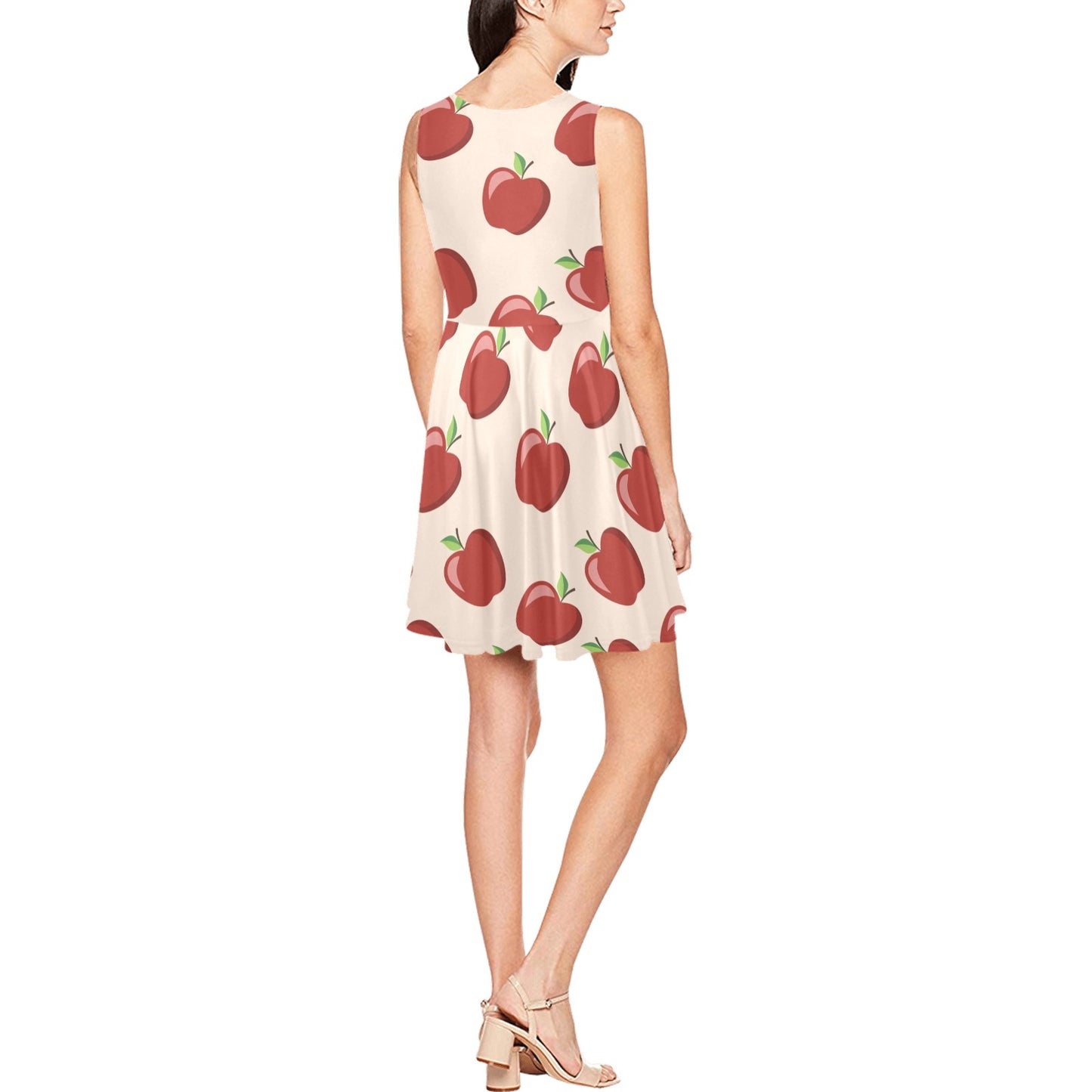 Apple Pattern Print Design AP01 Sleeveless Dress