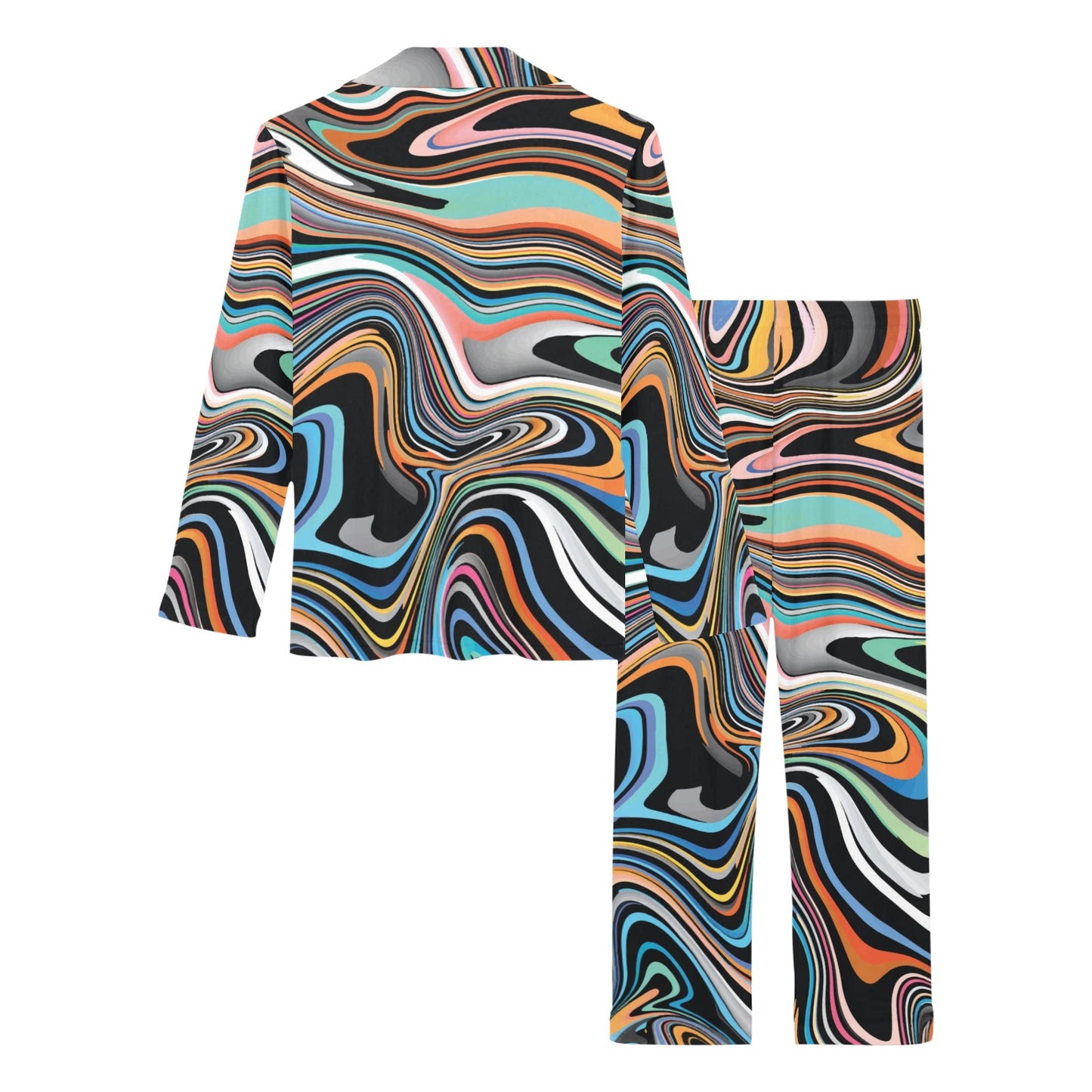 Liquid Pattern Print Design 02 Women's Long Pajama Set