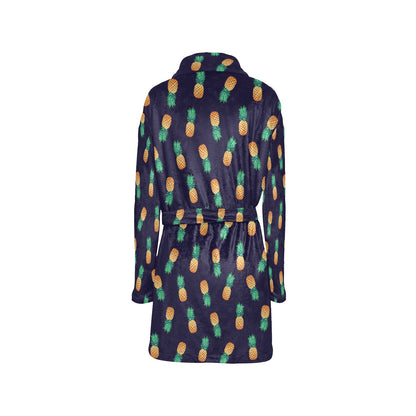 Pineapple Pattern Women's Fleece Robe