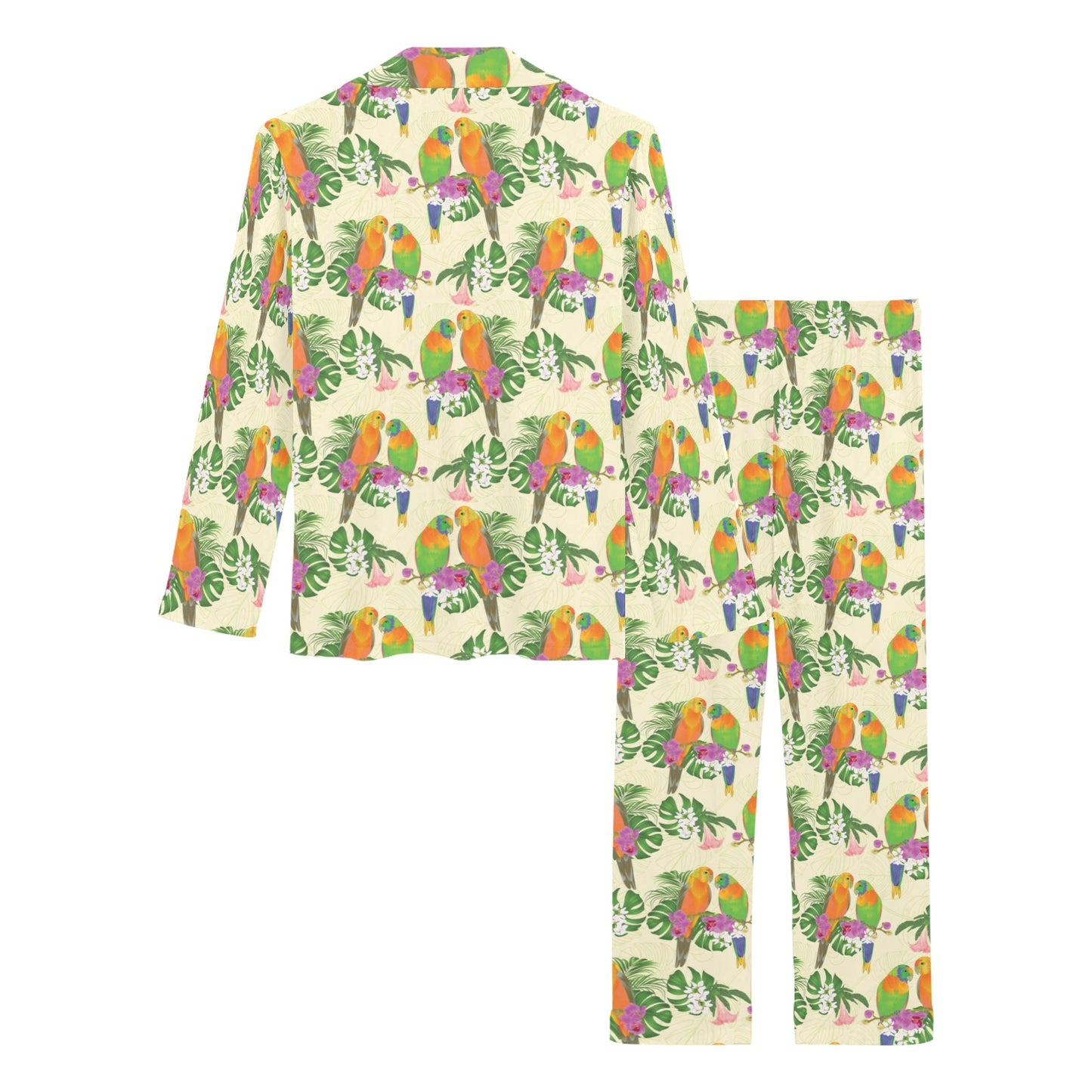 Conures Pattern Print Design 02 Women's Long Pajama Set