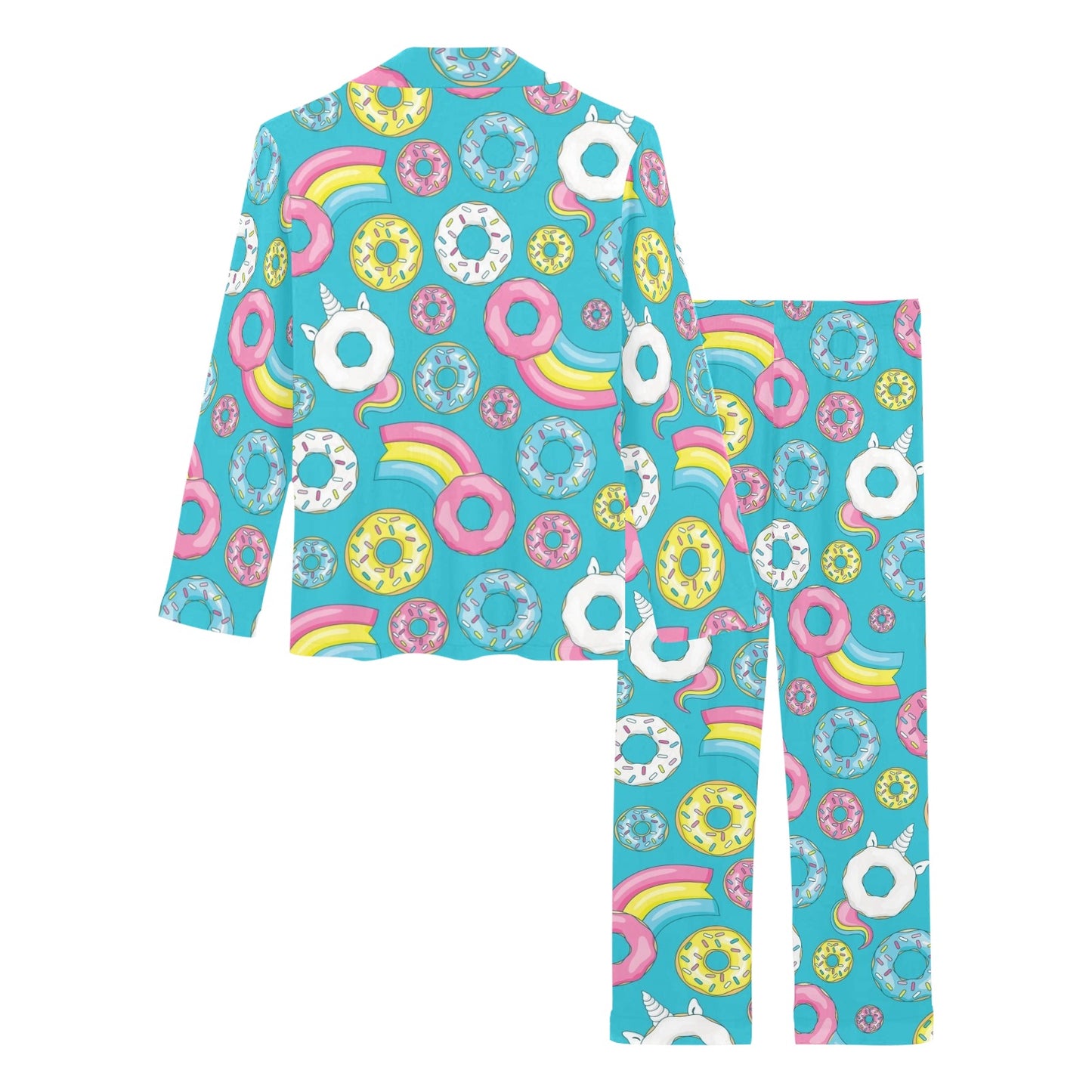 Donut Pattern Print Design DN013 Women's Long Pajama Set