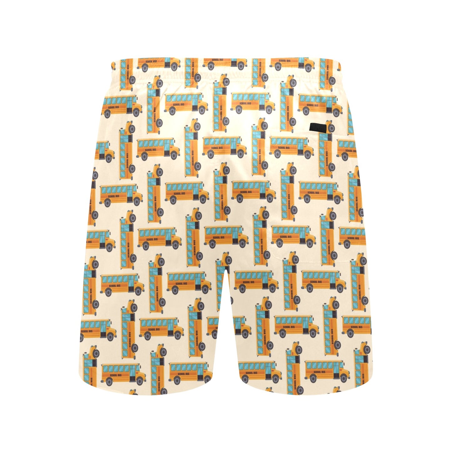 School Bus Print Design LKS305 Men's Swim Trunks Beach Shorts