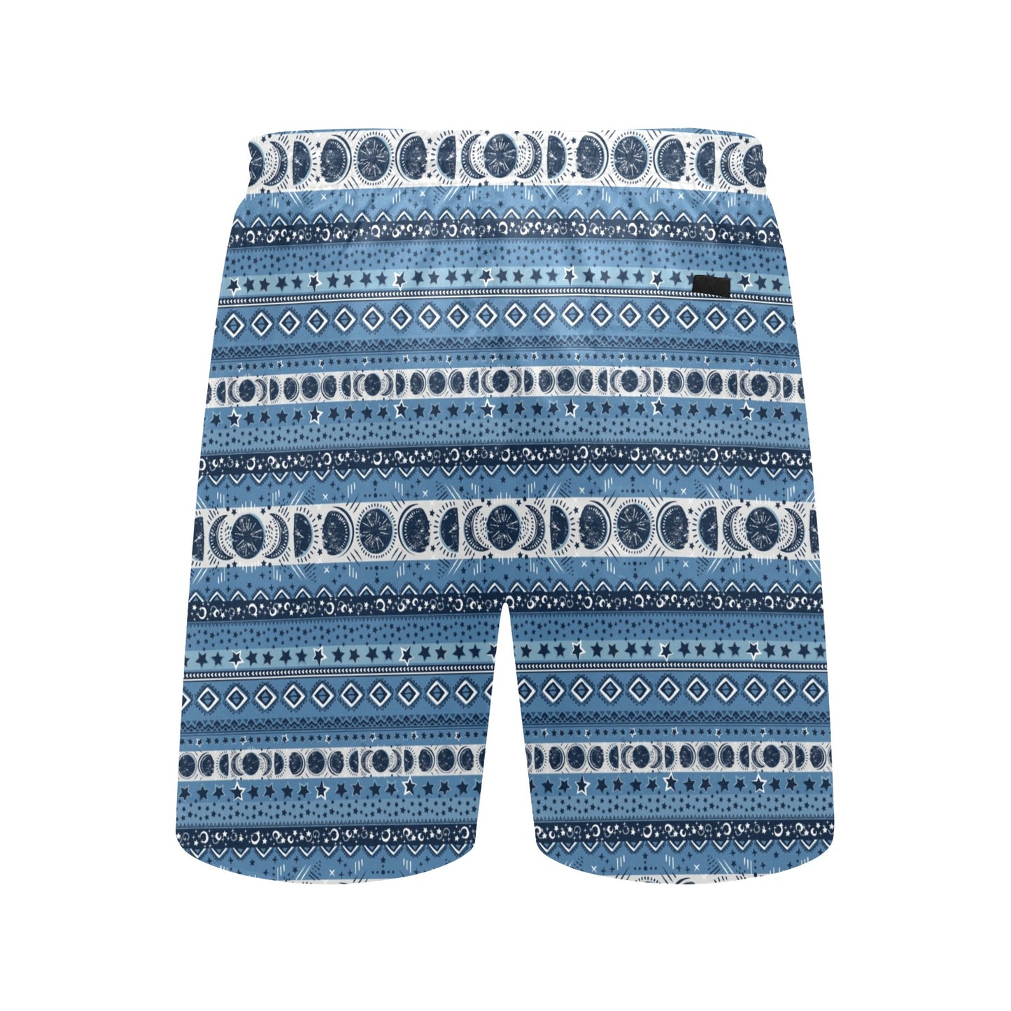 Sun Moon Pattern Print Design LKS306 Men's Swim Trunks Beach Shorts