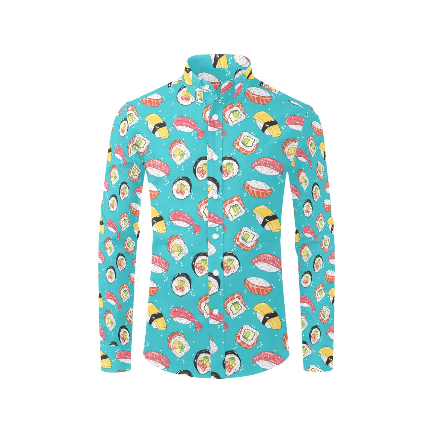 Sushi Print Design LKS305 Men's Long Sleeve Dress Shirt