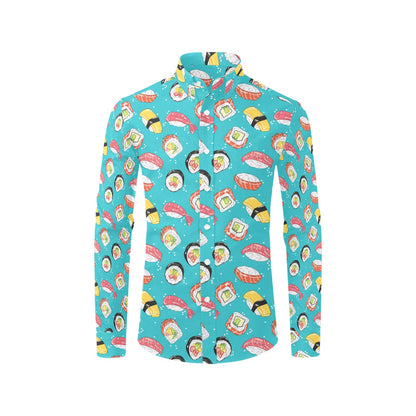 Sushi Print Design LKS305 Men's Long Sleeve Dress Shirt
