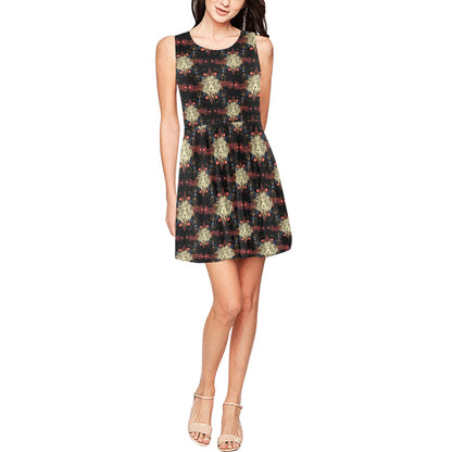 Zodiac Leo Pattern Design Print Sleeveless Dress Sleeveless Dress
