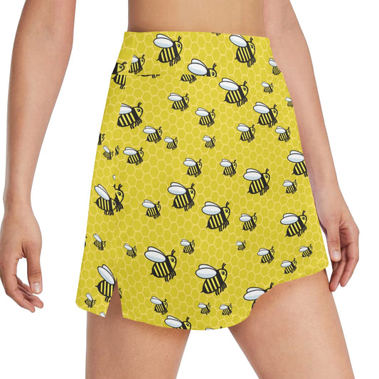 Bee Cute Print Design LKS308 17" Golf & Pickleball Skort with Pockets