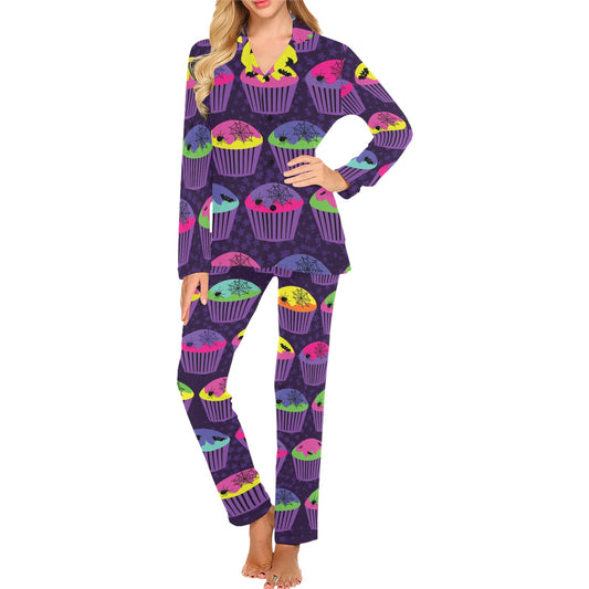 CupCake Halloween Women's Long Pajama Set