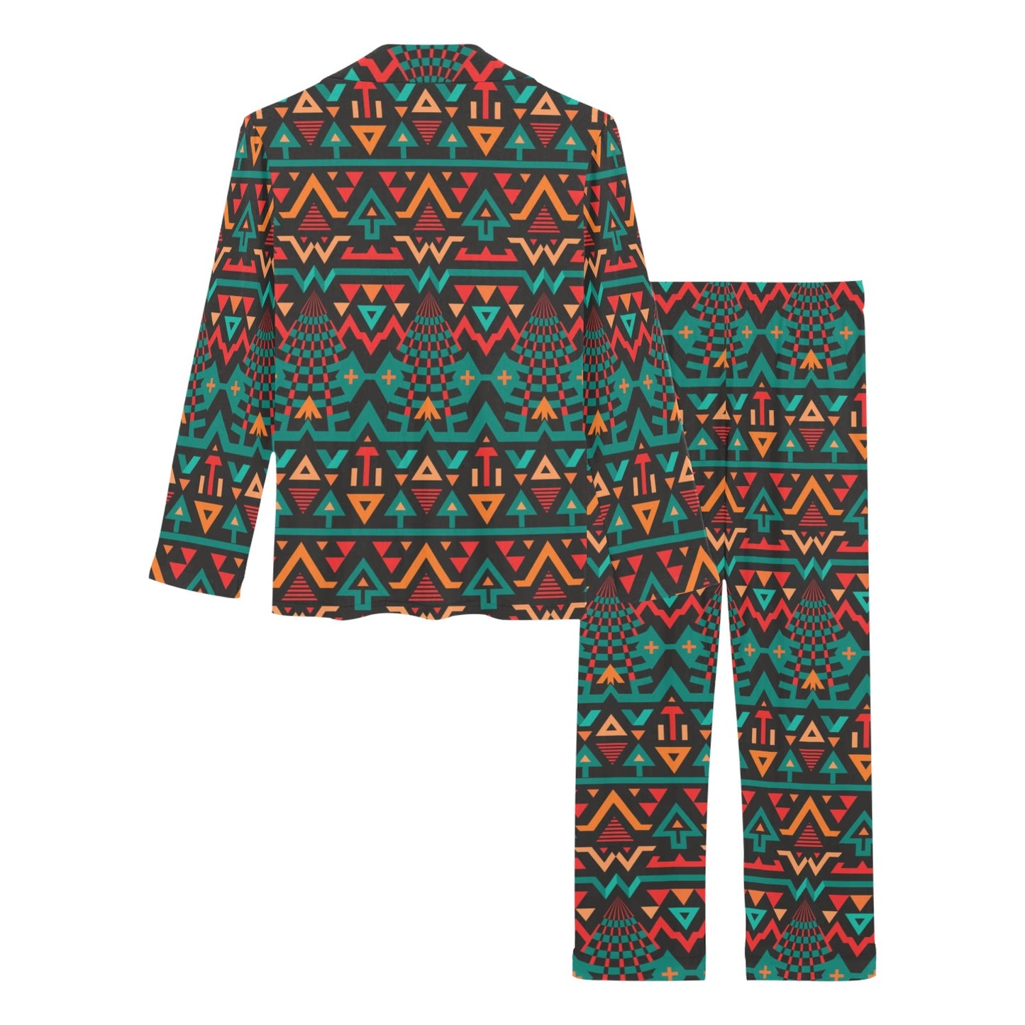 Aztec Pattern Print Design 04 Women's Long Pajama Set