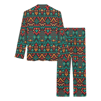 Aztec Pattern Print Design 04 Women's Long Pajama Set