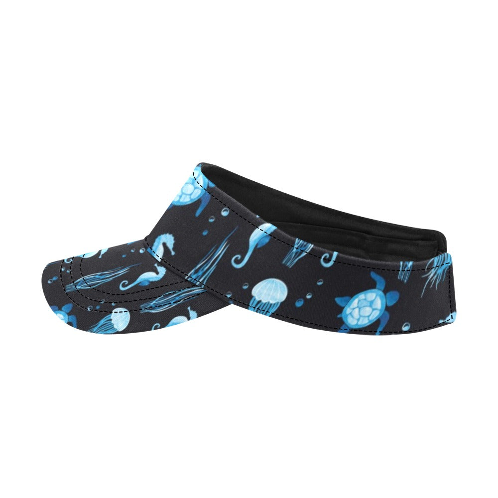 Sea Turtle Jelly Fish Sea Horse Print Design LKS3014 Unisex Sun Visor