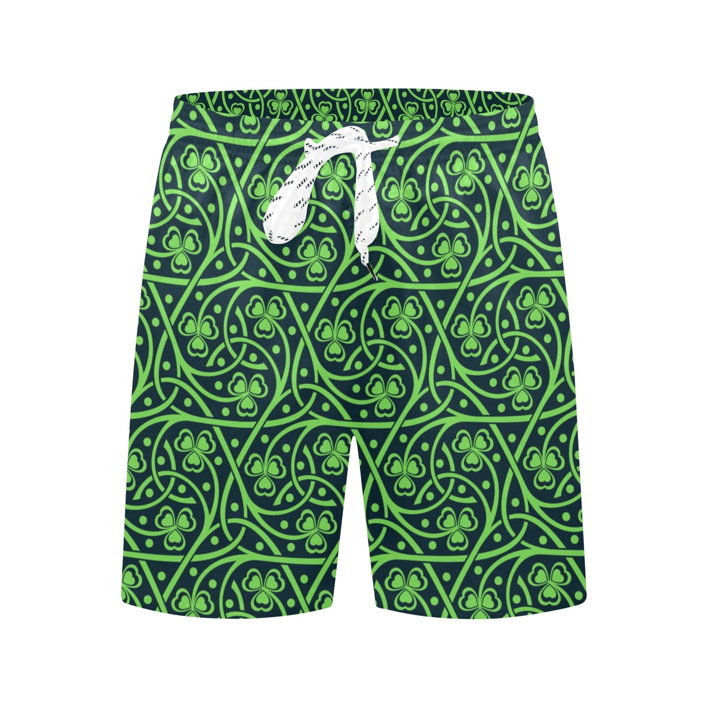Shamrock Themed Print Men's Swim Trunks Beach Shorts