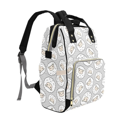 Sheep Print Design LKS401 Diaper Bag Backpack