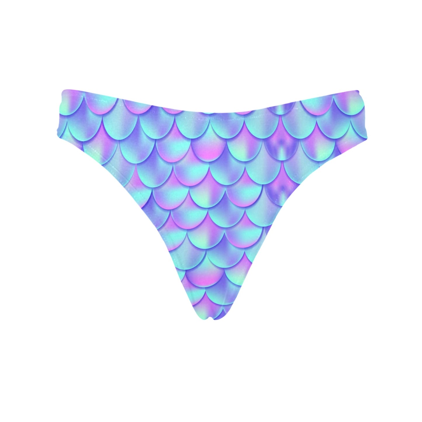 Mermaid Tail Design Print Pattern Women's Thongs