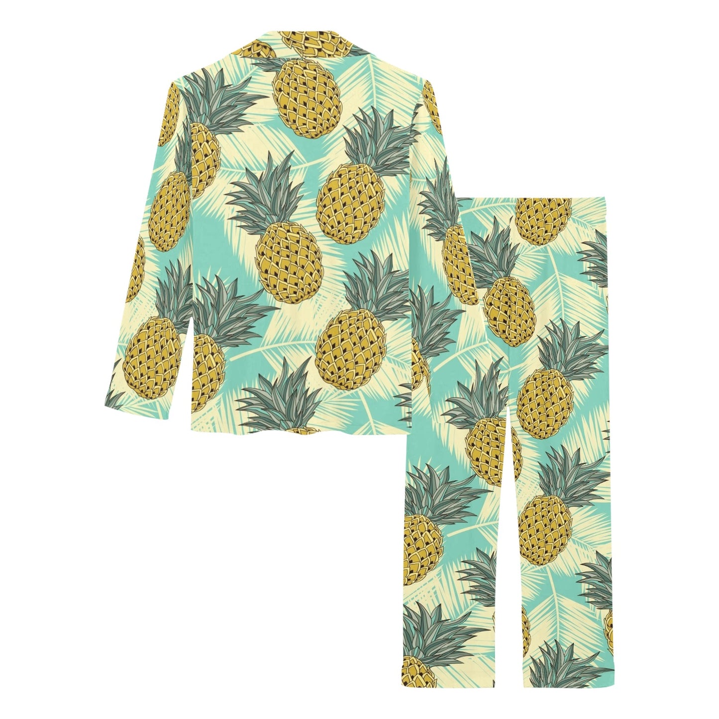 Pineapple Pattern Print Design PP03 Women's Long Pajama Set