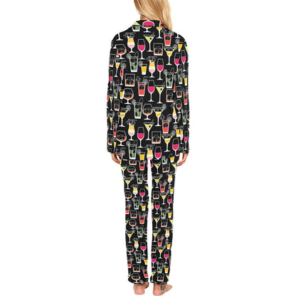 Cocktail Pattern Print Design 01 Women's Long Pajama Set