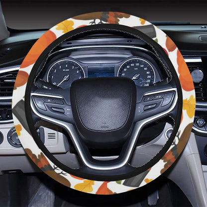 Thanksgiving Print Design LKS304 Steering Wheel Cover with Elastic Edge