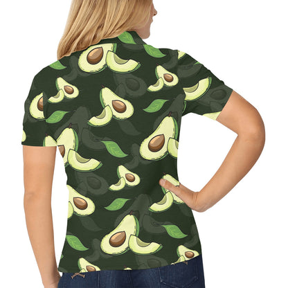 Avocado Pattern Print Design AC07 Women's Polo Shirt