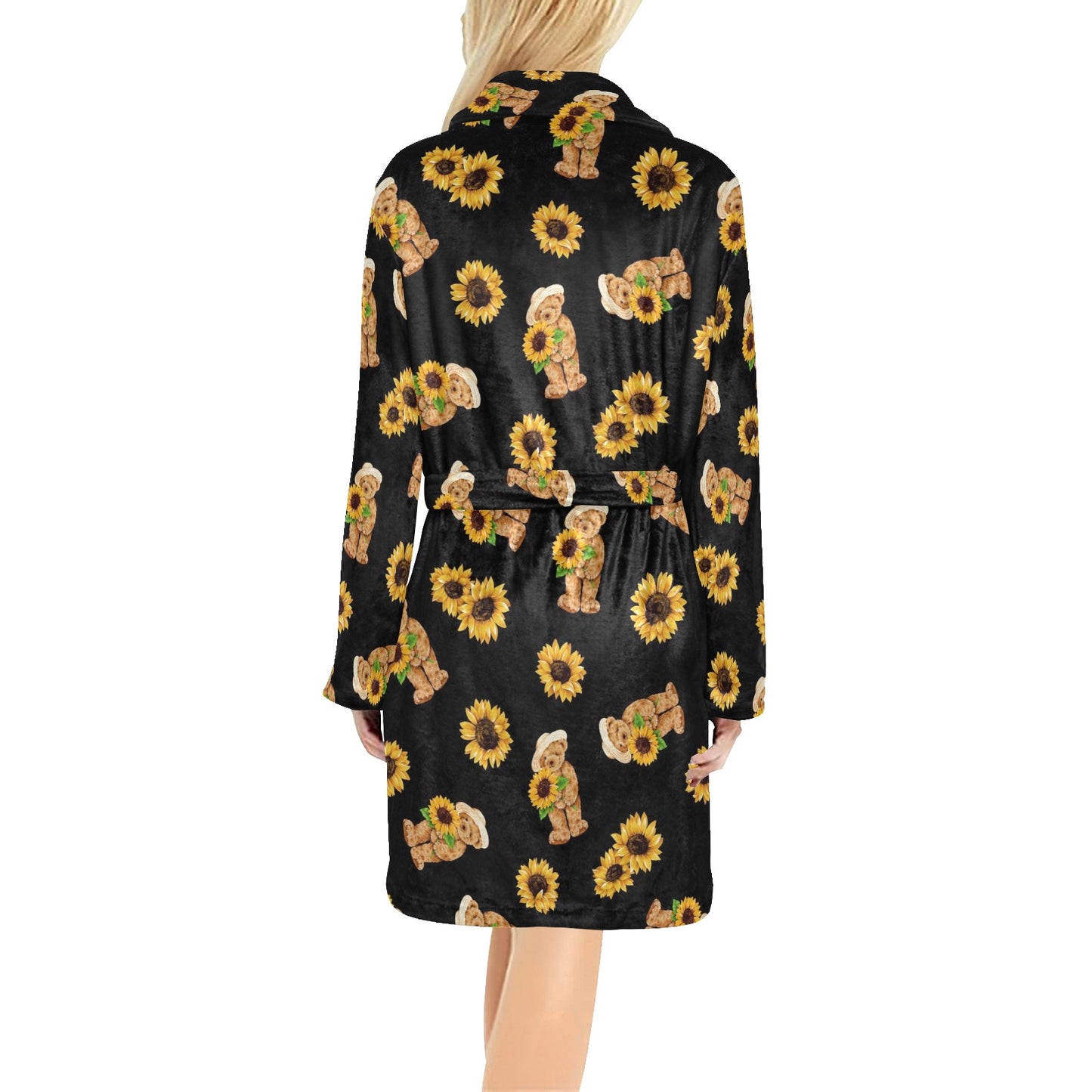 Sunflower Pattern Print Design SF016 Women's Fleece Robe