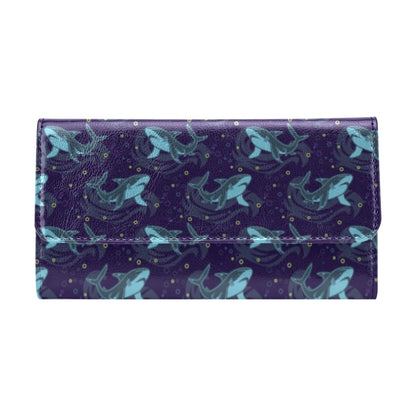 Shark Themed Print Women's Trifold Wallet