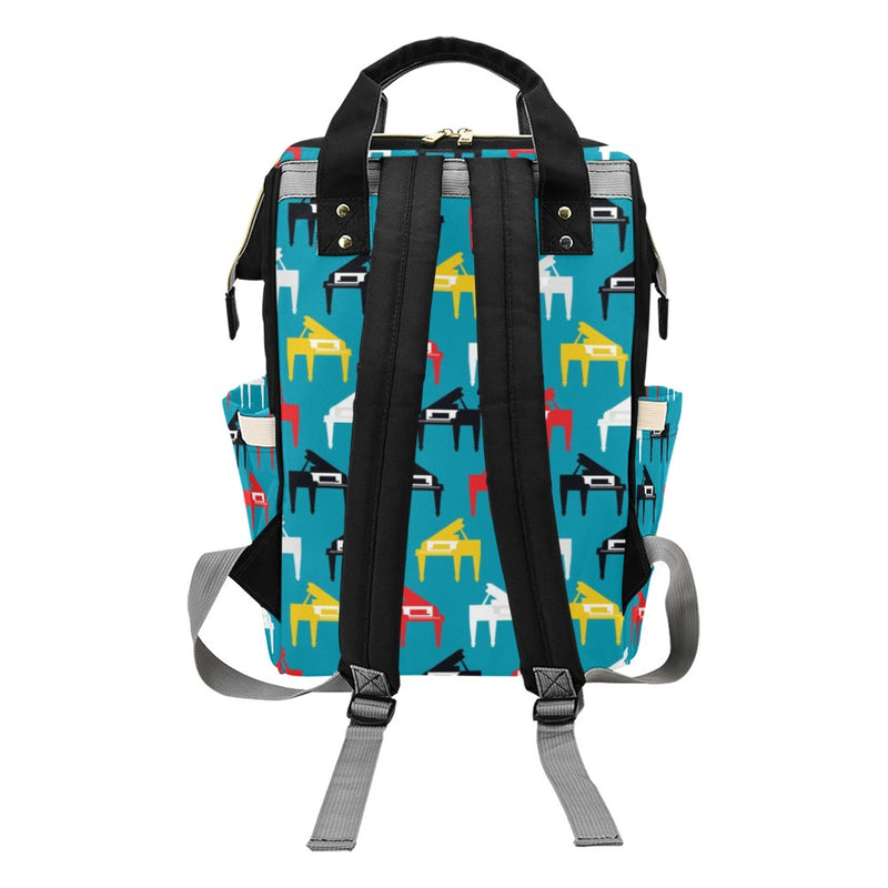 Piano Print Design LKS403 Diaper Bag Backpack