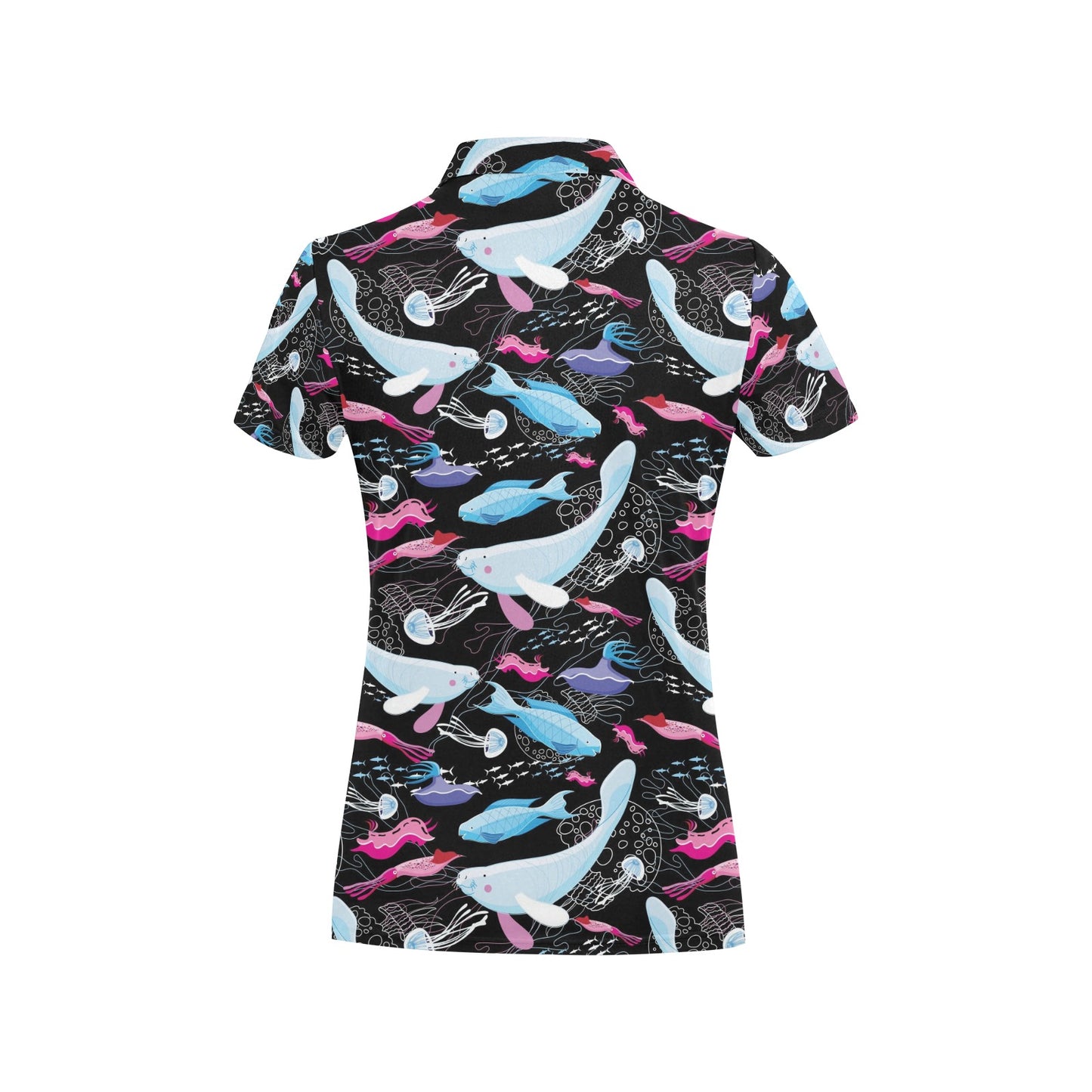 Manatee Pattern Print Design 01 Women's Polo Shirt