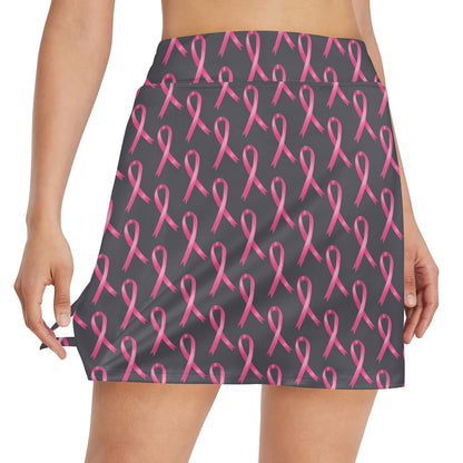 Breast Cancer Awareness Pattern 17" Golf & Pickleball Skort with Pockets